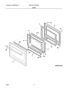 Door parts for Crosley Range Hood 60540543A from AppliancePartsPros.com