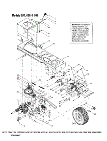 Lower Frame / Wheel / Belt parts for Mtd Front-Engine Lawn Tractor 608 from AppliancePartsPros.com