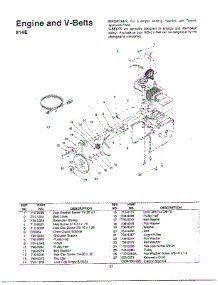 Engine / V-Belts parts for Mtd Gas Snowblower 614E from AppliancePartsPros.com