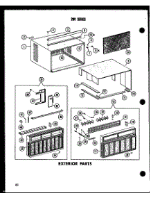 Exterior Parts (210W-3J / P54655-26R) (210W-3Jh / P54655-27R) (212-2J / P54655-15R) (212-3J / P54655-16R) (212D-3J / P54655-10R) (218-3J / P54655-19R) (218-3Jh / P54655-20R) (218D-3J / P54655-12R) (218D-3Jh / P54655-32R) (218-5J / P54655-24R) (218-5Jh / P54655-25R) (218D-3J-1 parts for Amana Room Air Conditioner 624-5J/P54720-20R from AppliancePartsPros.com