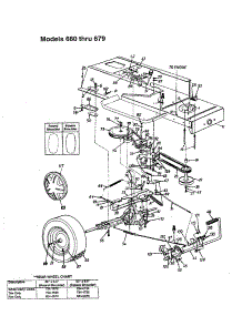 Lower Frame  /  Wheel - 660 Thru 679 parts for Mtd Front-Engine Lawn Tractor 660 THRU 679 from AppliancePartsPros.com