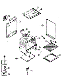 Cabinet parts for Kenmore Gas Range 663.11(1988) (66311(1988), 663 11(1988)) from AppliancePartsPros.com