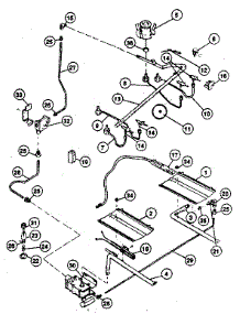 Burner Section parts for Kenmore Gas Range 663.21(1988) (66321(1988), 663 21(1988)) from AppliancePartsPros.com