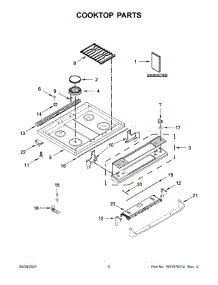 Cooktop Parts parts for Kenmore Gas Range 664.75113612 (66475113612, 664 75113612) from AppliancePartsPros.com