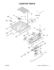Cooktop Parts parts for Kenmore Gas Range 664.75123611 (66475123611, 664 75123611) from AppliancePartsPros.com
