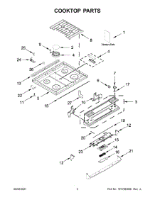 Cooktop Parts parts for Kenmore Gas Range 664.75123612 (66475123612, 664 75123612) from AppliancePartsPros.com