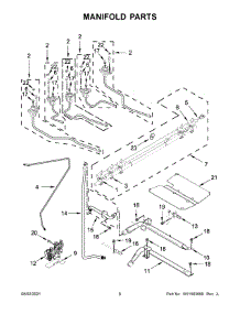 Manifold Parts parts for Kenmore Gas Range 664.75123612 (66475123612, 664 75123612) from AppliancePartsPros.com