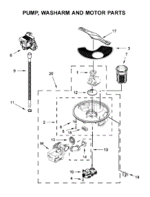 Pump, Washarm And Motor Parts parts for Kenmore Dishwasher 665.13090N020 (66513090N020, 665 13090N020) from AppliancePartsPros.com