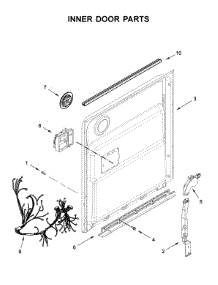 Inner Door Parts parts for Kenmore Dishwasher 665.13355N020 (66513355N020, 665 13355N020) from AppliancePartsPros.com