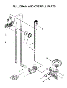 Fill, Drain And Overfill Parts parts for Kenmore Dishwasher 665.13355N020 (66513355N020, 665 13355N020) from AppliancePartsPros.com