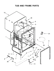Tub And Frame Parts parts for Kenmore Dishwasher 665.13355N020 (66513355N020, 665 13355N020) from AppliancePartsPros.com