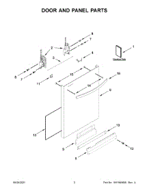 Door And Panel Parts parts for Kenmore Dishwasher 665.14142N120 (66514142N120, 665 14142N120) from AppliancePartsPros.com