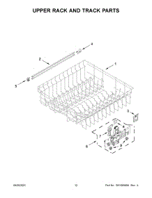Upper Rack And Track Parts parts for Kenmore Dishwasher 665.14142N120 (66514142N120, 665 14142N120) from AppliancePartsPros.com