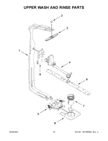 Upper Wash And Rinse Parts parts for Kenmore Dishwasher 665.14145N120 (66514145N120, 665 14145N120) from AppliancePartsPros.com