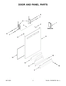 Door And Panel Parts parts for Kenmore Dishwasher 665.14185N120 (66514185N120, 665 14185N120) from AppliancePartsPros.com