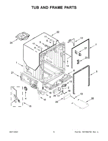 Tub And Frame Parts parts for Kenmore Dishwasher 665.14185N120 (66514185N120, 665 14185N120) from AppliancePartsPros.com