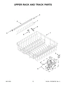 Upper Rack And Track Parts parts for Kenmore Dishwasher 665.14185N120 (66514185N120, 665 14185N120) from AppliancePartsPros.com