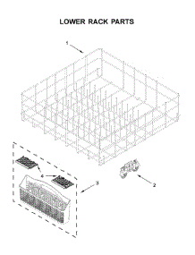 Lower Rack Parts parts for Kenmore Dishwasher 665.14502N020 (66514502N020, 665 14502N020) from AppliancePartsPros.com