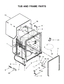 Tub And Frame Parts parts for Kenmore Dishwasher 665.14509N020 (66514509N020, 665 14509N020) from AppliancePartsPros.com