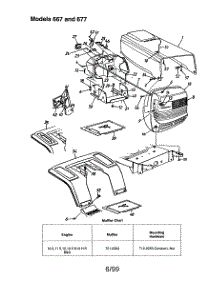 Grille / Hood And Fender parts for Mtd Front-Engine Lawn Tractor 667 from AppliancePartsPros.com