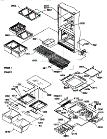 Shelving Assemblies parts for Amana Bottom-Mount Refrigerator 67272-P1311001WW from AppliancePartsPros.com