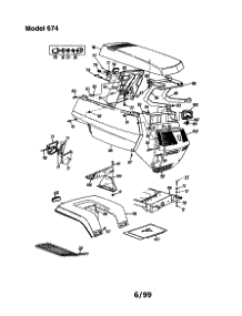 Grille And Fender parts for Mtd Front-Engine Lawn Tractor 674 from AppliancePartsPros.com