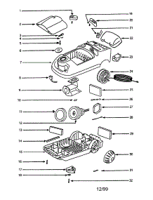 Lower And Upper Shell parts for Eureka Canister Vacuum 6877B-2 from AppliancePartsPros.com