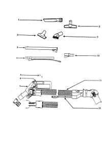 Handle / Hose And Attachments parts for Eureka Upright Vacuum 6978B from AppliancePartsPros.com