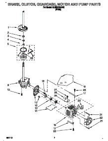 Brake, Clutch, Gearcase, Motor And Pump parts for Whirlpool Washer 6LSR5132AW2 from AppliancePartsPros.com