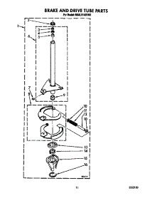 Brake And Drive Tube parts for Whirlpool Washer 6MAL5143VW0 from AppliancePartsPros.com