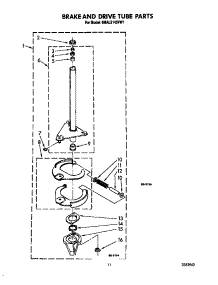 Brake And Drive Tube parts for Whirlpool Washer 6MAL5143VW1 from AppliancePartsPros.com