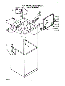 Top And Cabinet parts for Whirlpool Washer 6MAX5133VW0 from AppliancePartsPros.com