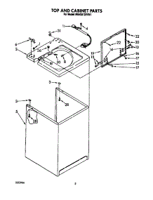 Top And Cabinet parts for Whirlpool Washer 6MAX5133VW1 from AppliancePartsPros.com