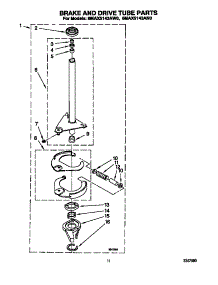 Brake And Drive Tube parts for Whirlpool Washer 6MAX5143AN0 from AppliancePartsPros.com