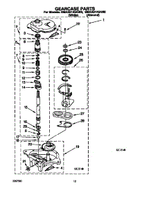 Gearcase parts for Whirlpool Washer 6MAX5143AN0 from AppliancePartsPros.com