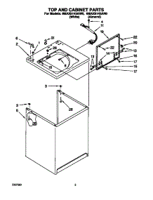 Top And Cabinet parts for Whirlpool Washer 6MAX5143AW0 from AppliancePartsPros.com