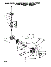 Brake, Clutch, Gearcase, Motor And Pump parts for Whirlpool Washer 6MAX5143AW0 from AppliancePartsPros.com