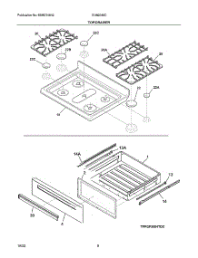 Top / Drawer parts for Crosley Gas Range 70462040C from AppliancePartsPros.com