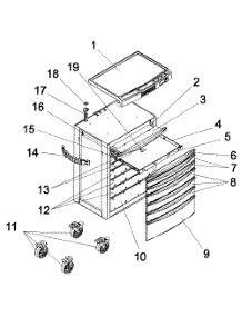 Tool Chest parts for Craftsman Rolling Tool Cart 706877260 from AppliancePartsPros.com