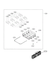 Bottom Rack Assembly parts for Kenmore Elite Dishwasher 72214355910 from AppliancePartsPros.com