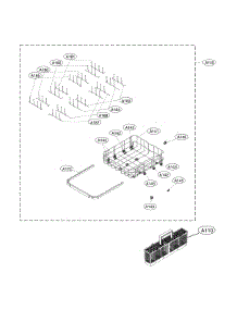 Bottom Rack Assembly parts for Kenmore Elite Dishwasher 72214357910 from AppliancePartsPros.com