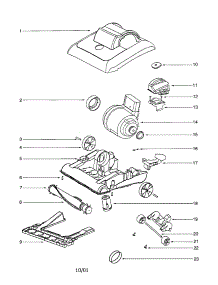Base parts for Eureka Upright Vacuum 7602B from AppliancePartsPros.com