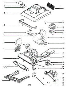 Nozzle And Motor Assembly parts for Eureka Upright Vacuum 7650ATX from AppliancePartsPros.com