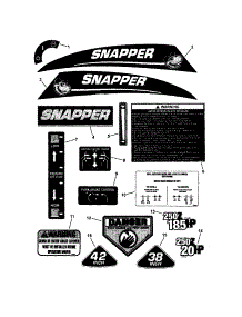 Decal parts for Snapper Rear-Engine Riding Mower 7800009 from AppliancePartsPros.com