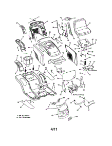 Hood / Seat parts for Snapper Front-Engine Lawn Tractor 7800318 from AppliancePartsPros.com
