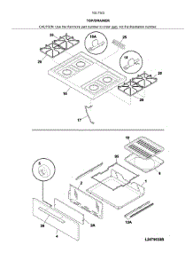 Top / Drawer parts for Kenmore Gas Range 790.73032316 (79073032316, 790 73032316) from AppliancePartsPros.com