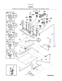 Burner parts for Kenmore Gas Range 790.74233317 (79074233317, 790 74233317) from AppliancePartsPros.com
