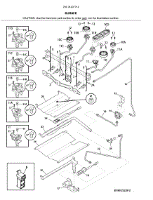 Burner parts for Kenmore Gas Range 790.74237712 (79074237712, 790 74237712) from AppliancePartsPros.com