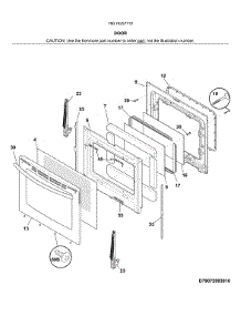 Door parts for Kenmore Gas Range 790.74237712 (79074237712, 790 74237712) from AppliancePartsPros.com