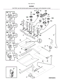 Burner parts for Kenmore Gas Range 790.74237713 (79074237713, 790 74237713) from AppliancePartsPros.com